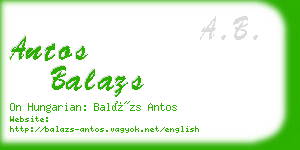 antos balazs business card